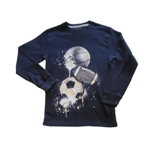 H11 FADED GLORY YOUNG LARGE LONG SLEEVE SHIRT NAVY SPORTS THEME TOP